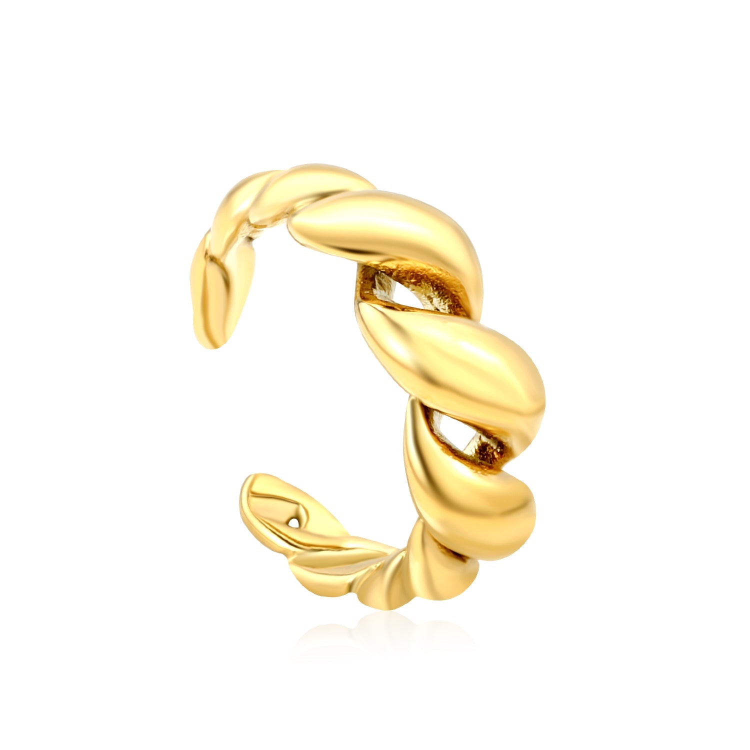 Gold Twisted - Braided Open Ring asonjewelry